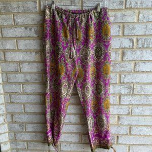 Ralph Lauren Paisley Waist Boho Lounging Pants, Size L.